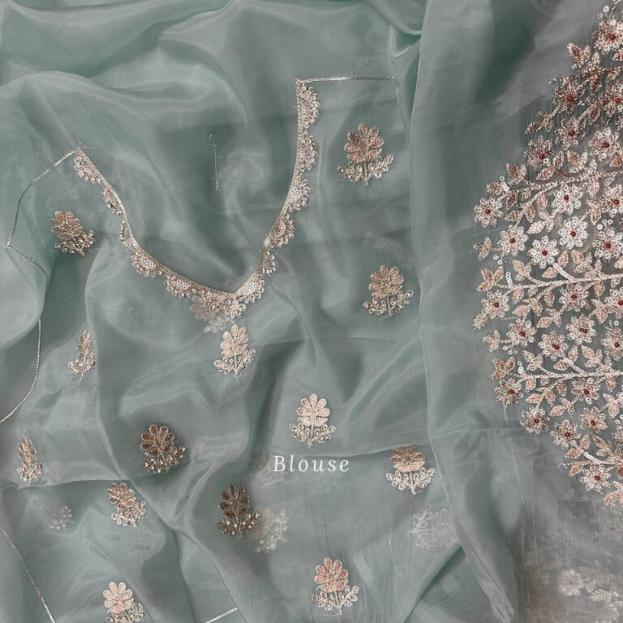 Pure Satin Organza Saree in hand gotapatti work - Kalyanam By Swati