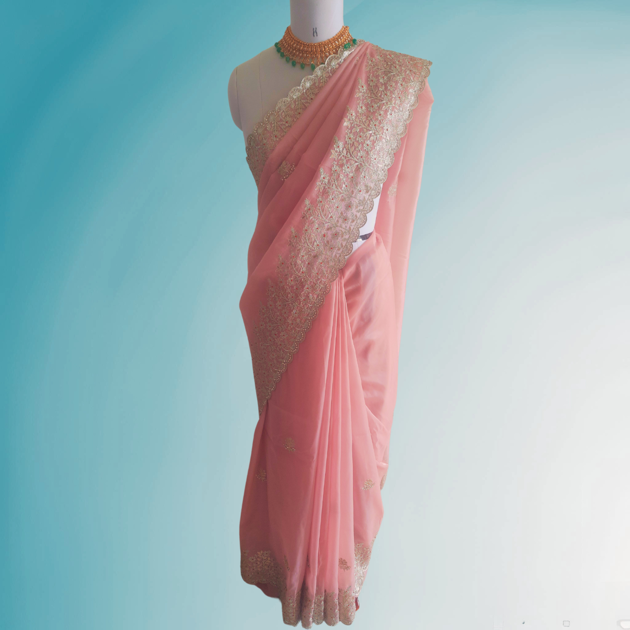 Pure Satin Organza Saree in hand gotapatti work - Kalyanam By Swati