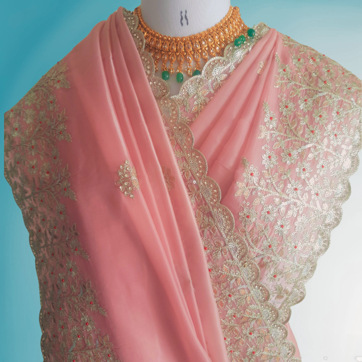 Pure Satin Organza Saree in hand gotapatti work - Kalyanam By Swati