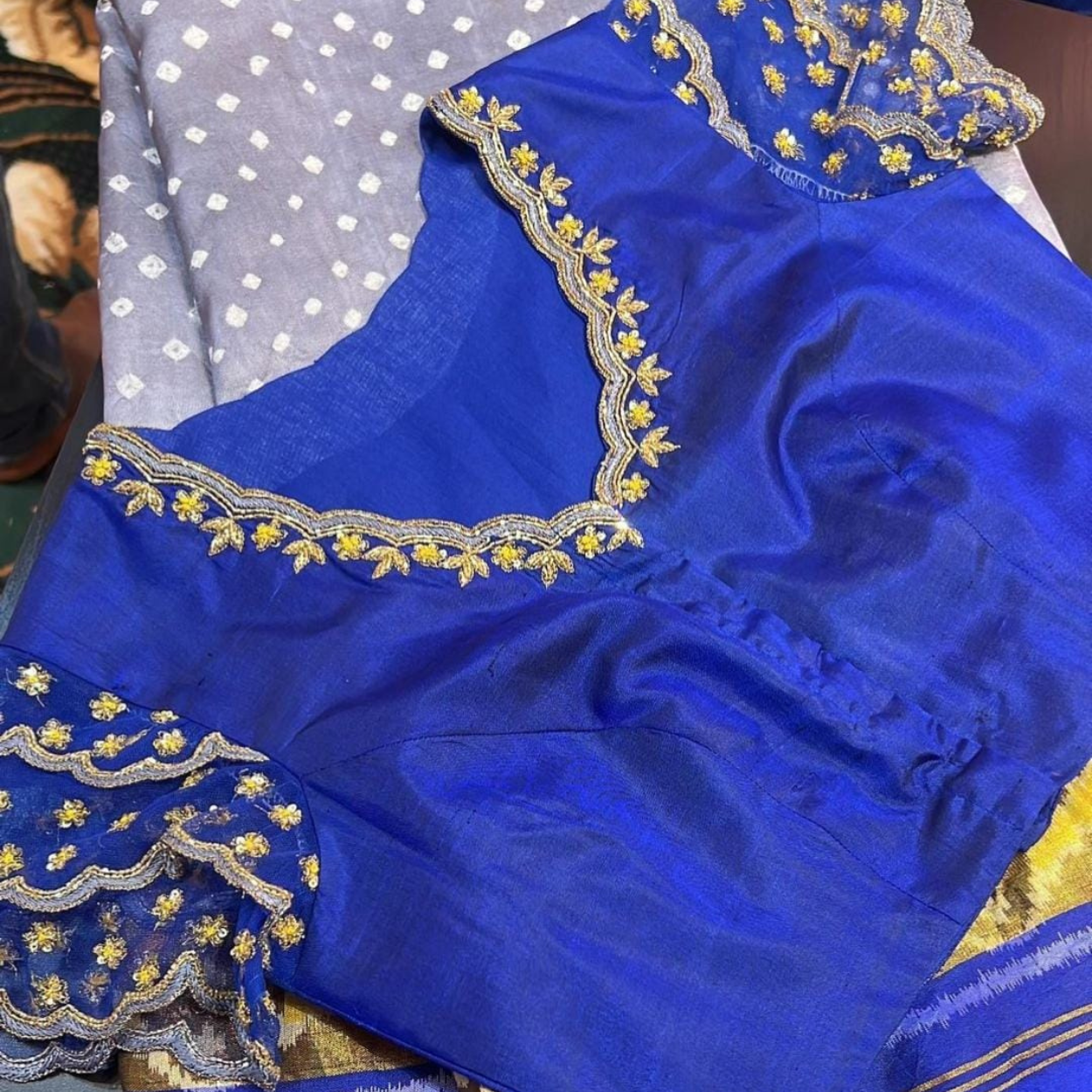 Designer handmade blouse in hand maggam work (Made on Order Only) - Kalyanam By Swati