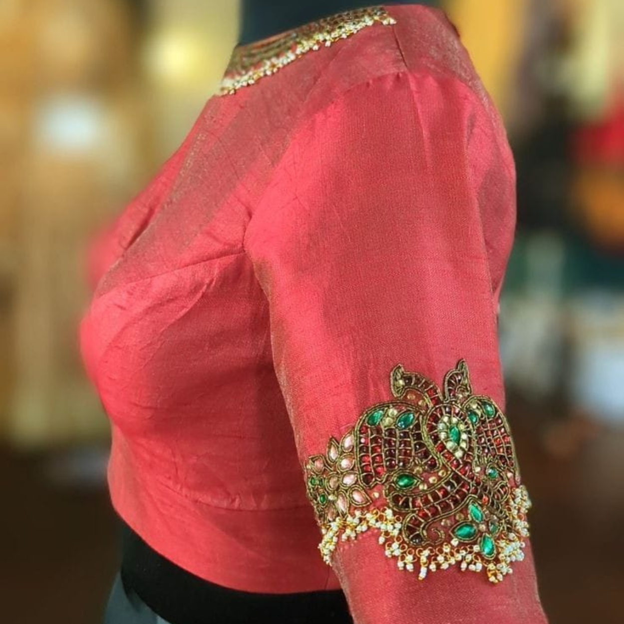 Designer handmade blouse in hand maggam work (Made on Order Only) - Kalyanam By Swati