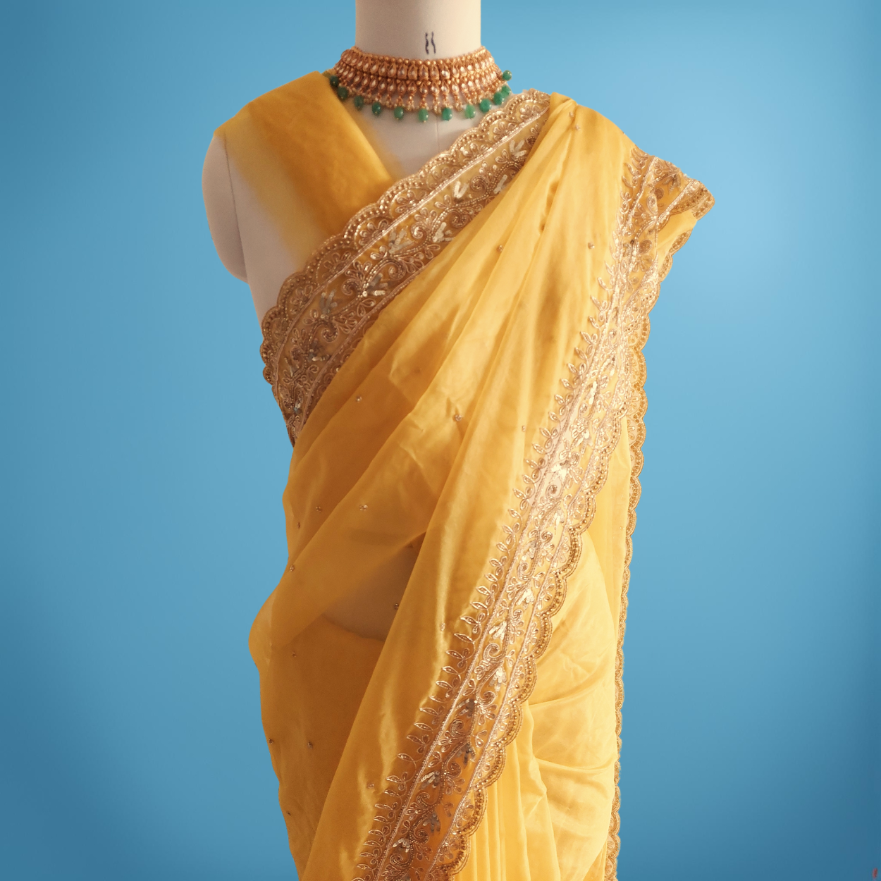 Party wear Pure Organza Silk Saree in heavy handwork - Kalyanam By Swati