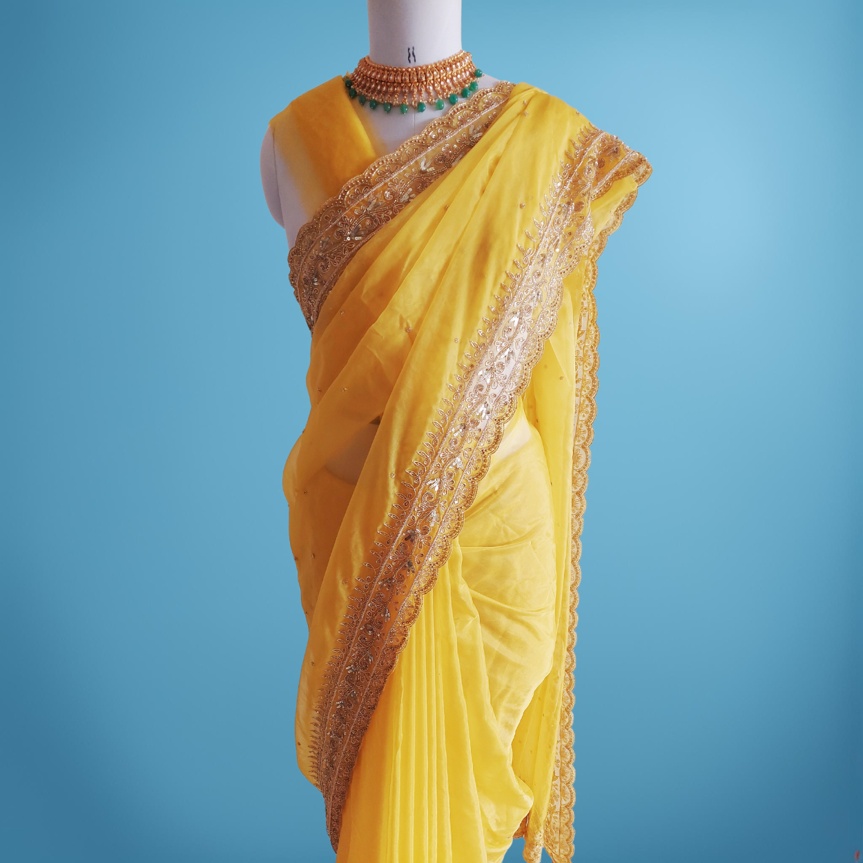 Party wear Pure Organza Silk Saree in heavy handwork - Kalyanam By Swati