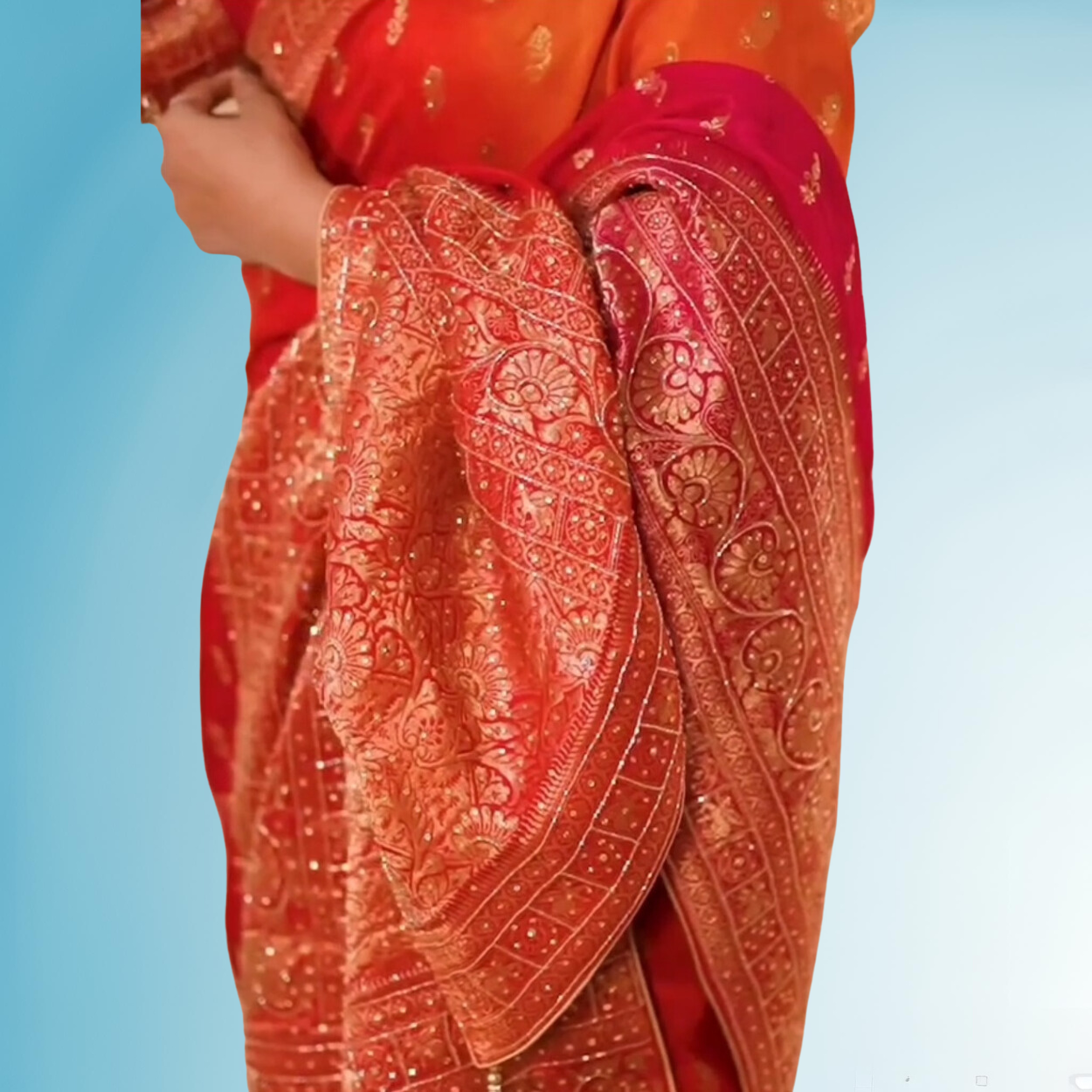 Bridal and wedding special Banarasi Silk Saree in all over handwork, heavy pallu - Kalyanam By Swati