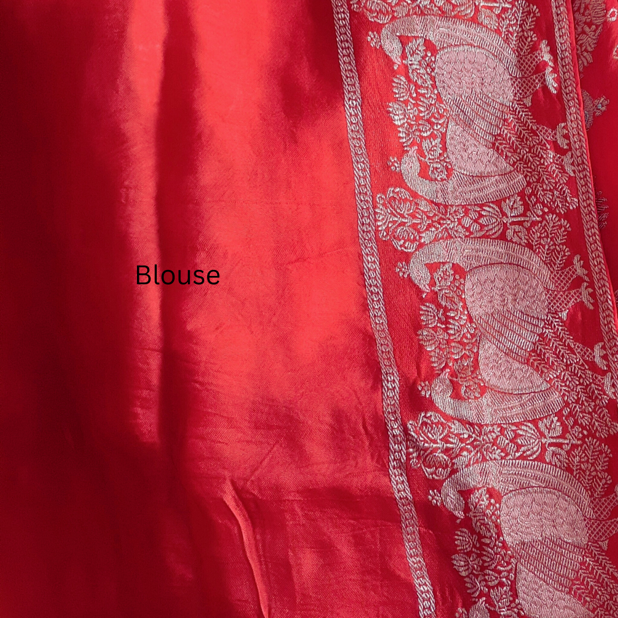 Banarasi Satin Mashru Silk Saree in peacock meenakari zari motifs - Kalyanam By Swati