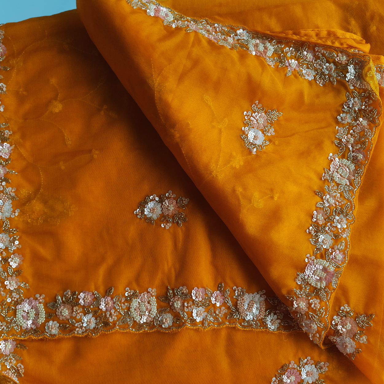 Pure organza party wear saree in handwork - Kalyanam By Swati