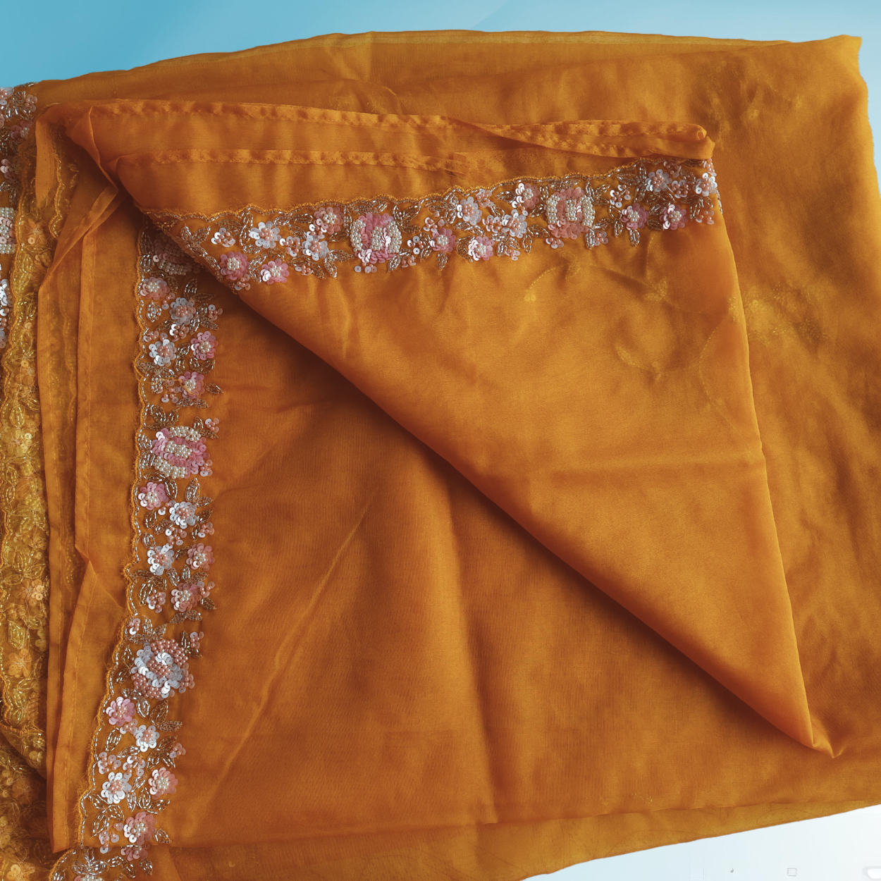 Pure organza party wear saree in handwork - Kalyanam By Swati